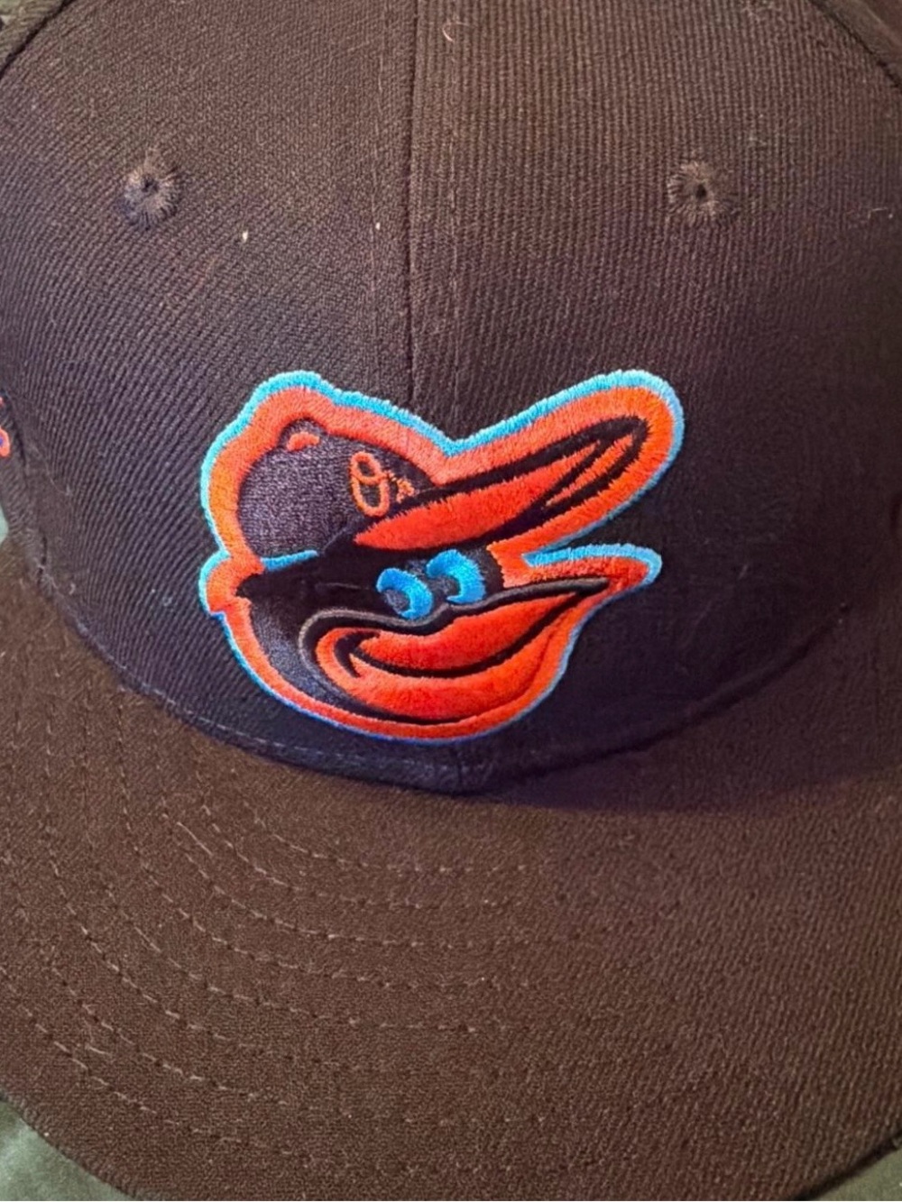 MLB Black Cap with Orange and Blue Orioles Logo